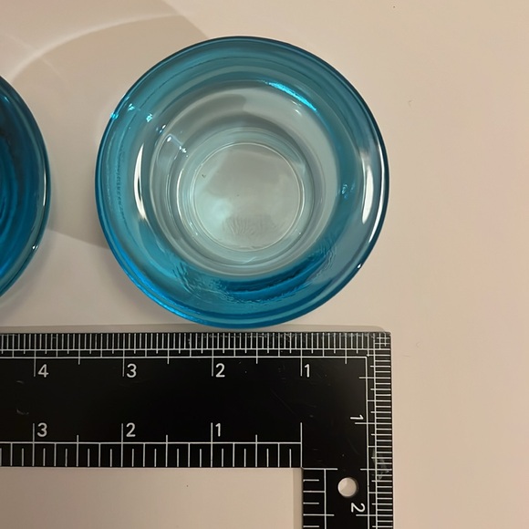 Crate & Barrel Glass Summer Aqua Tea Light Candle Votive Holders - Picture 3 of 6